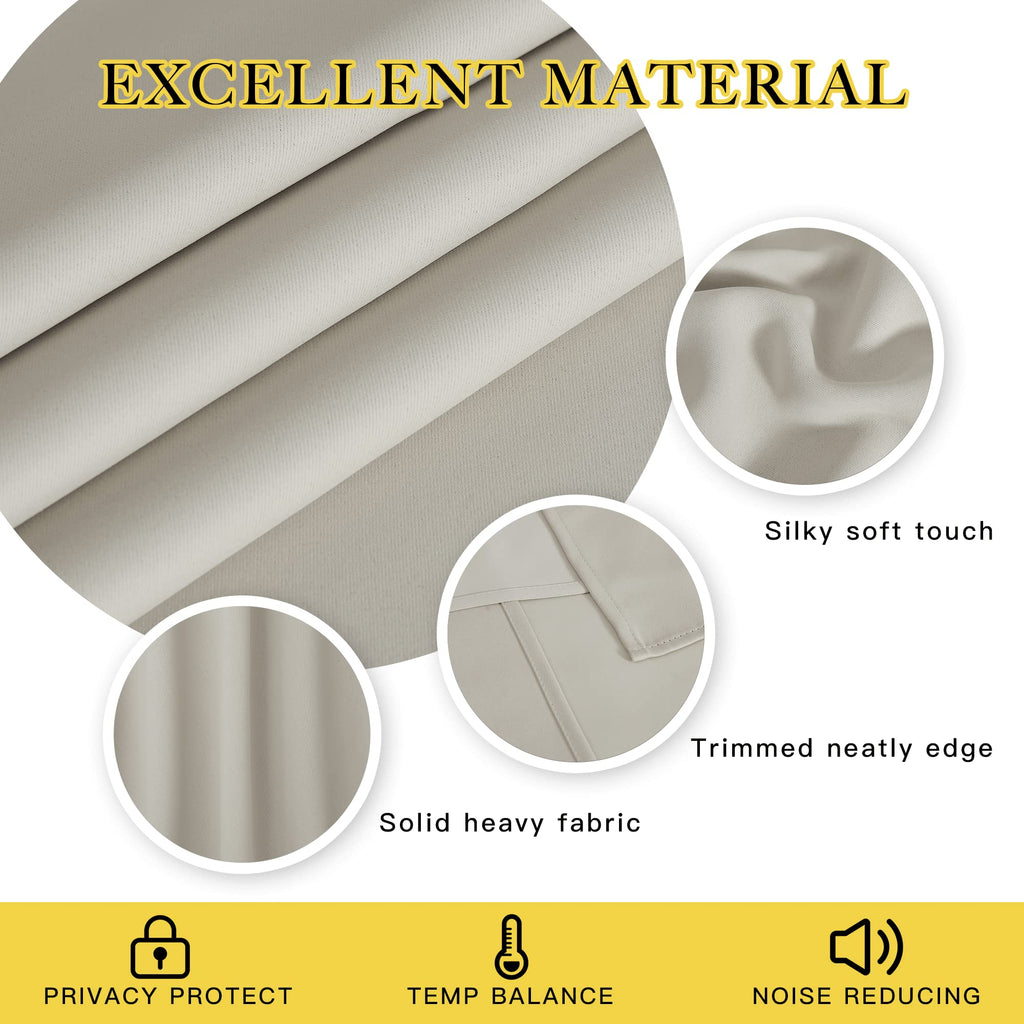Blackout Curtain Sliding Door - Grommet Extra Wide Sliding Door Curtains Room Darkening Weighted Drape /Patio
