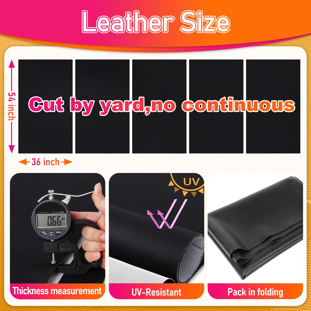 Black : 54"x36" Faux Leather for Boat Seats