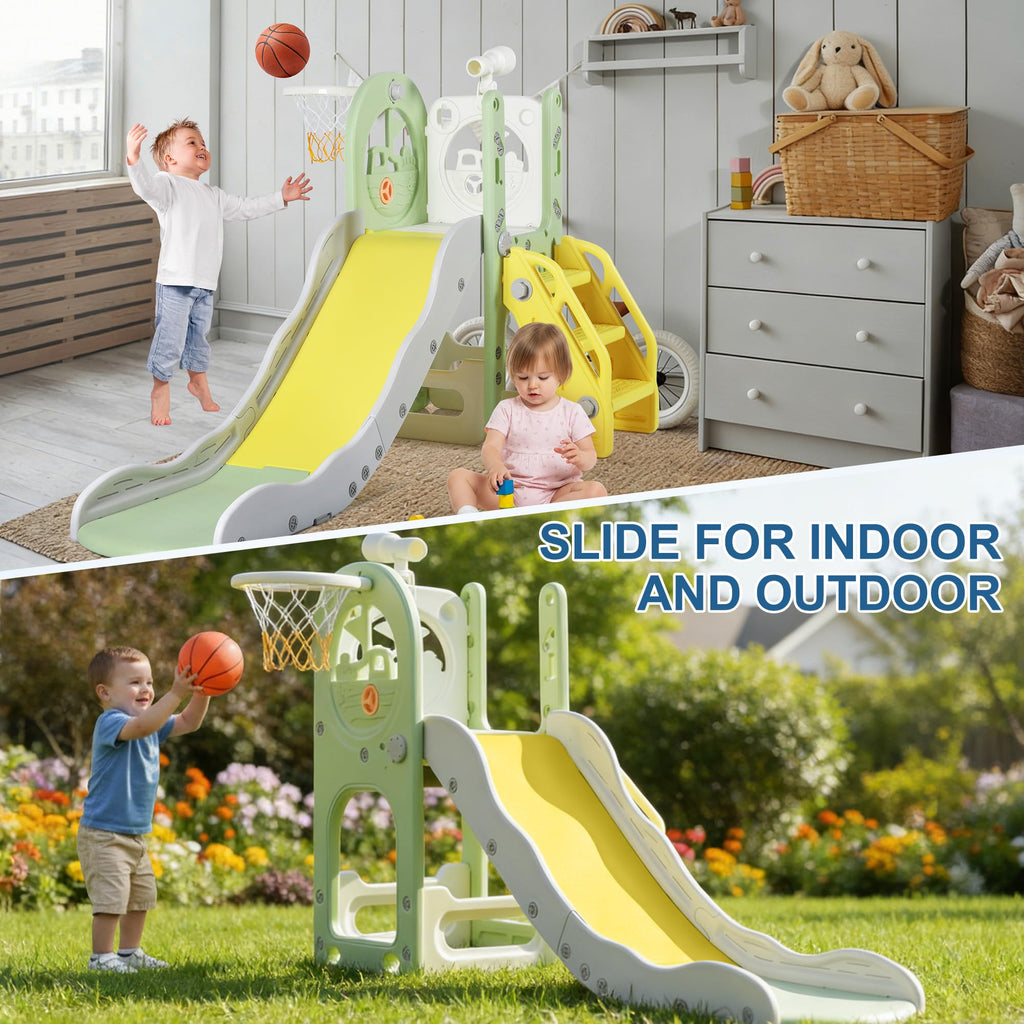 6 in 1 Toddler Slide Climber Playset for Kids Boy Girl 1-3 Indoor Outdoor
