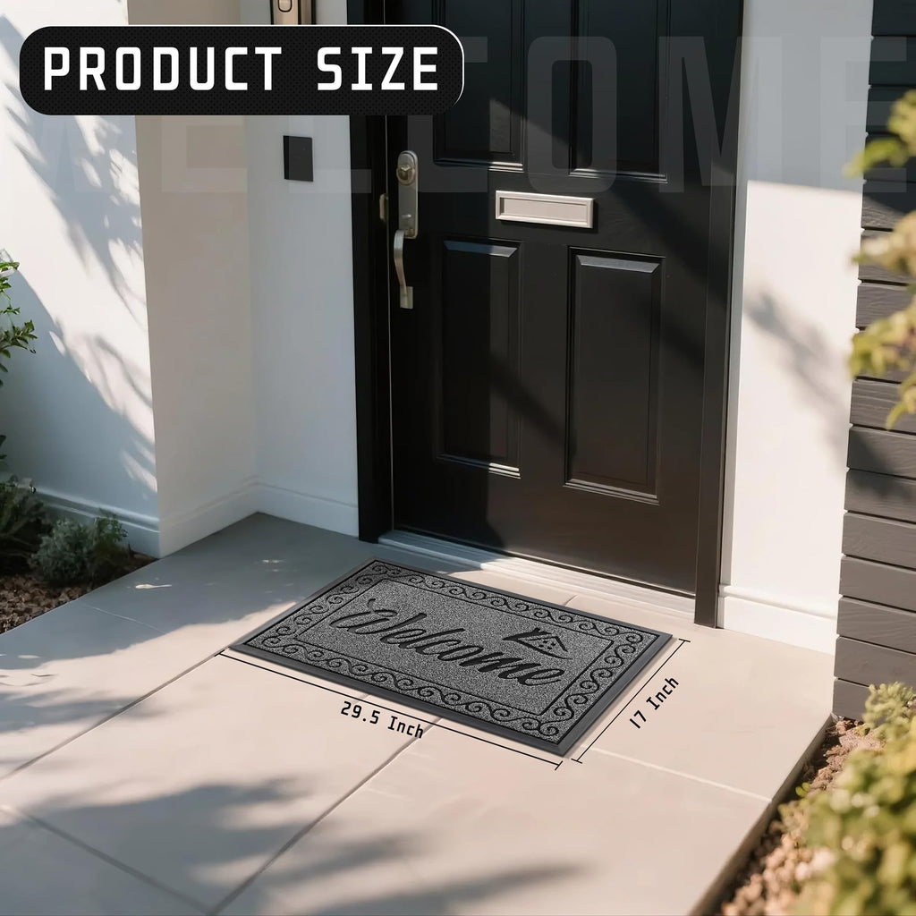 Welcome Mat, Heavy Duty Sturdy Door Mats Entrance Outdoor Indoor, Front Doormat for Outside Patio Floor Entry Porch