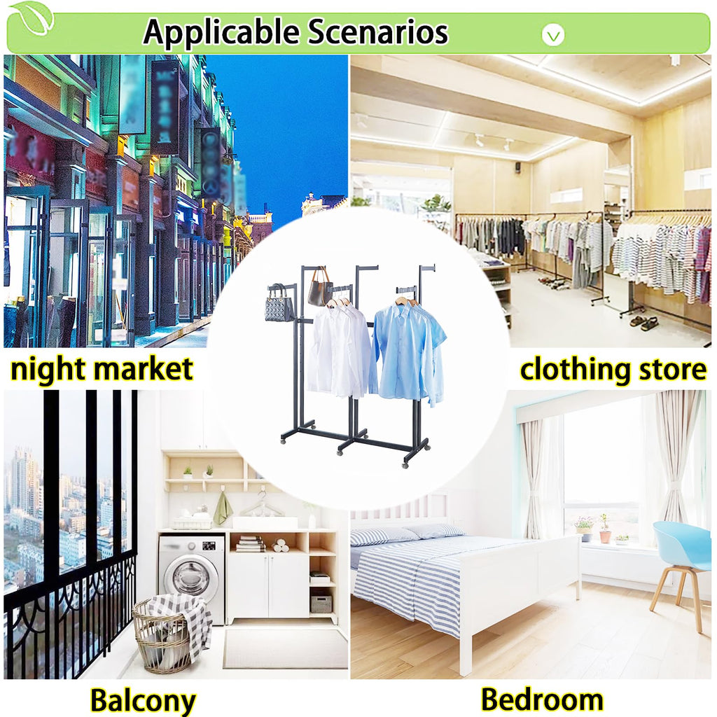 Floor Standing Garment Rack - Heavy Retail Display Racks With Wheels