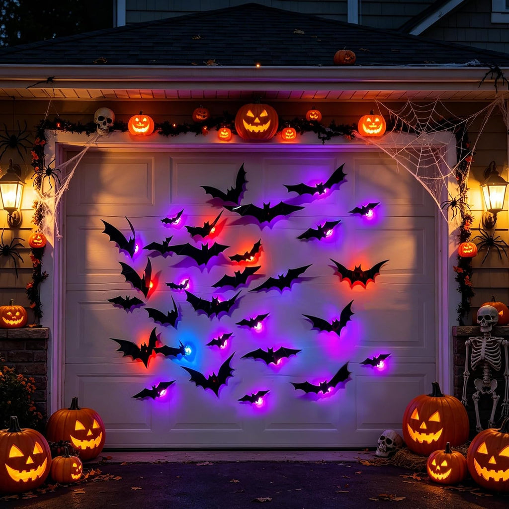 Halloween Bats Wall Decor Halloween Decorations Indoor - Set of 36