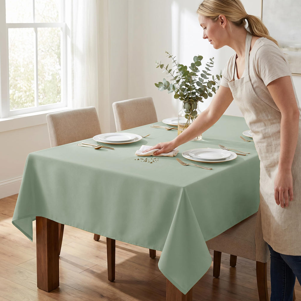 6 Pack Sage Green Tablecloths for Rectangle Tables, 70 x 120 Inch