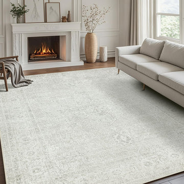 5x7 Washable Area Rugs (Concrete Grey)