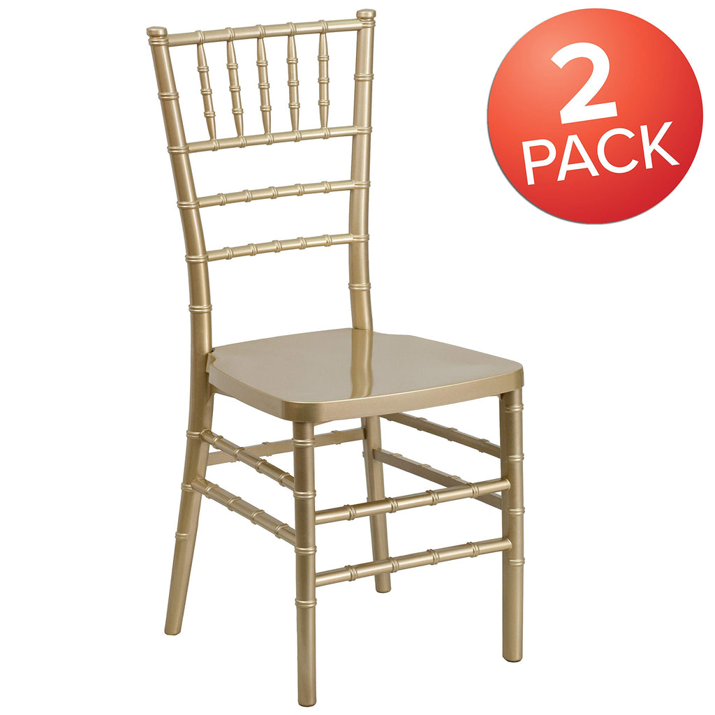 Gold Resin Ballroom Chair, 2-Pack