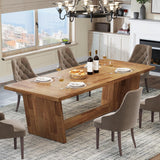70.87-Inch Large Dining Table: Wood Long Dining Room Table for 6-8, Rectangular Farmhouse Kitchen Dinner Table with