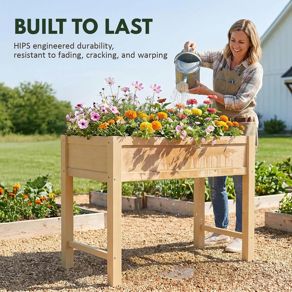 Raised Garden Bed with Legs, 40" HIPS Sturdy Elevated Planter Box | Raised Garden Bed s & Decks, Easy Assembly, 200