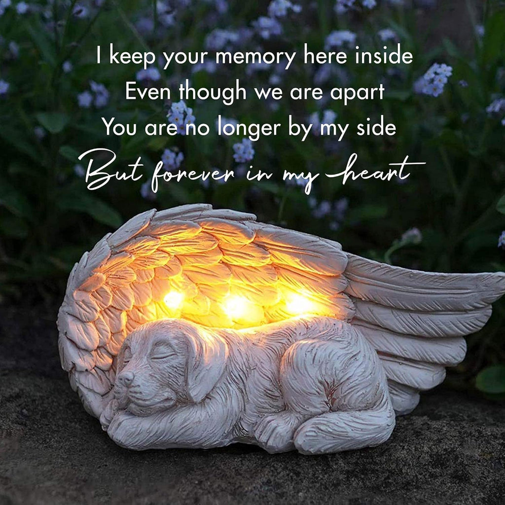 Forever My Guardian Angel Garden Solar Light, Dog Memorial Stone