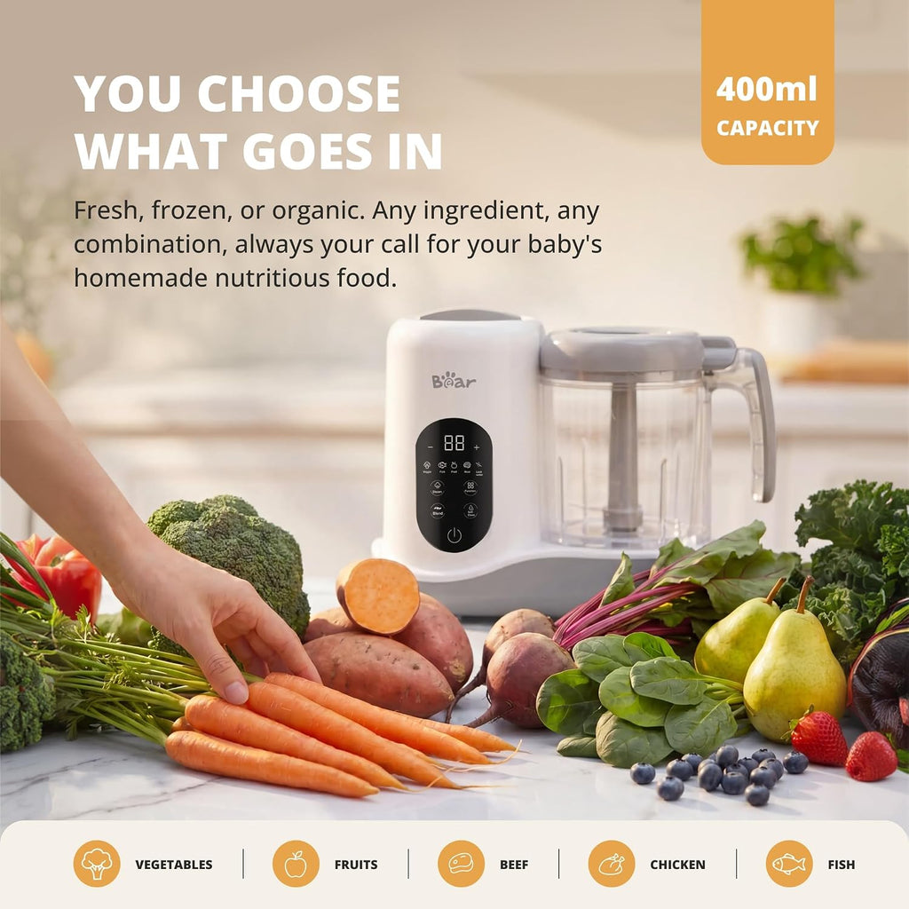 2024 Baby Food Maker, One-Step & Easy to Use, Smart Touchscreen, White