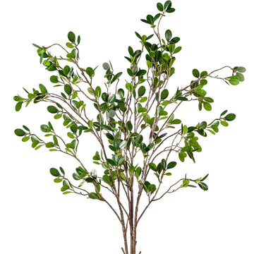 43'' 3Pcs Artificial Ficus Branches Faux Leaf Spray Green Eucalyptus Branches Artificial Greenery Stems Fake Ficus