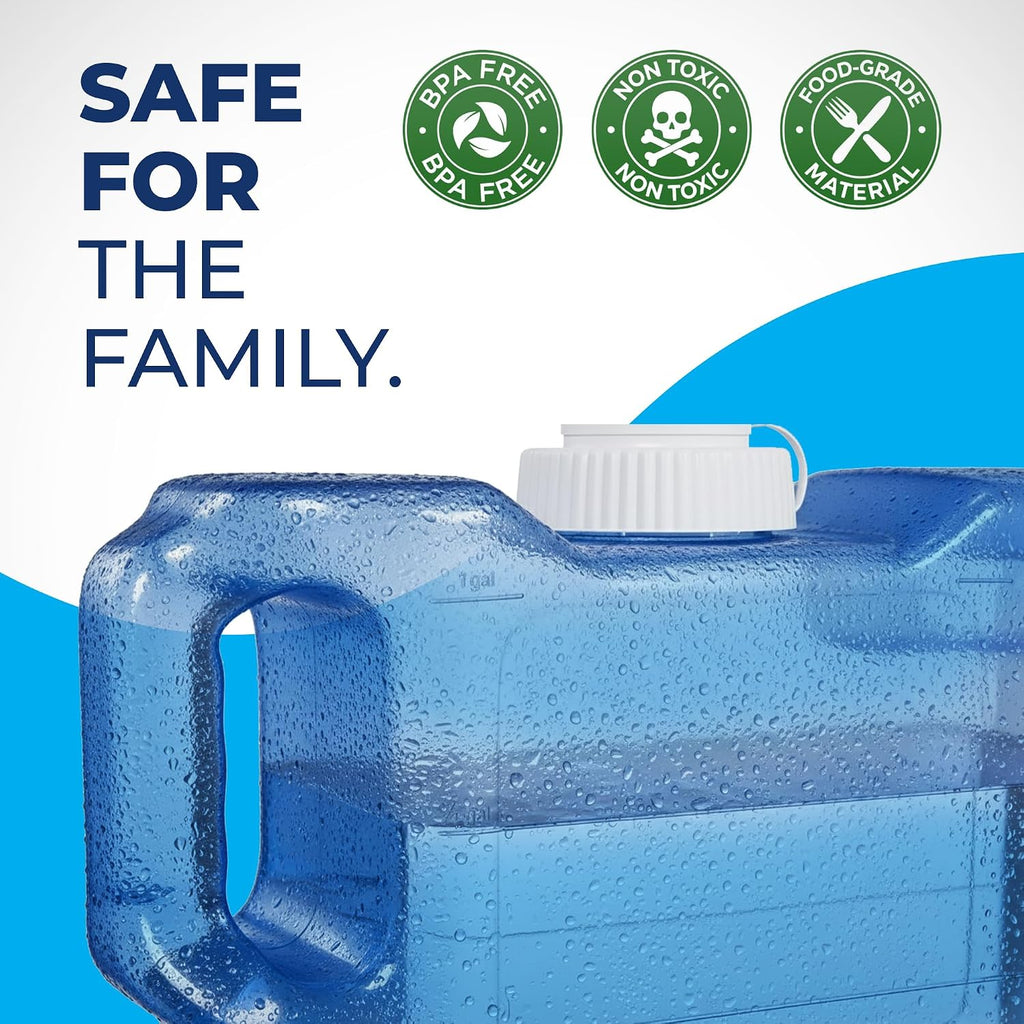 Refrigerator Water Dispenser 1.1 Gallon - Leak-Proof Slim Fridge Water Container with Spigot - BPA-Free Refillable - Set of 128