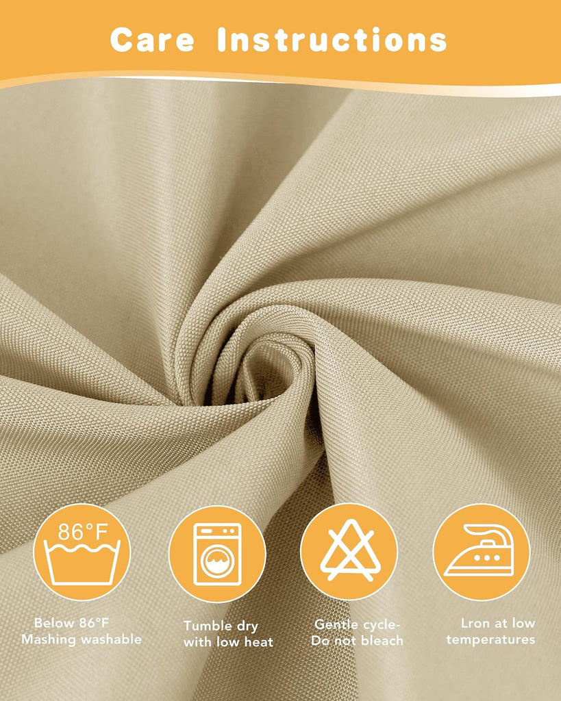 Outdoor Curtains Waterproof 4 Pcs 54x84 Inch Cream | Poolside Privacy Protection, Light Filtering Outside Curtains