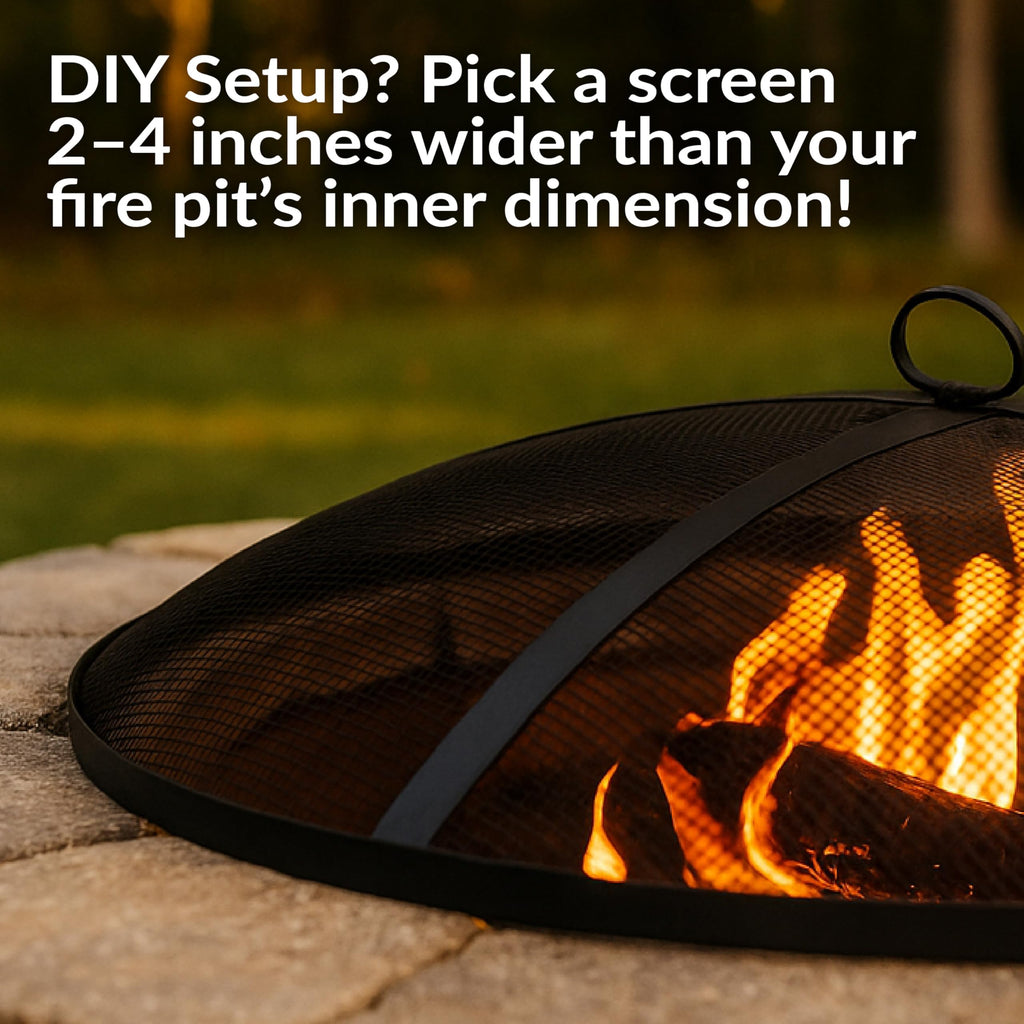 Heavy Duty Steel Metal Mesh Fire Pit Screen, Round, 22" Dia