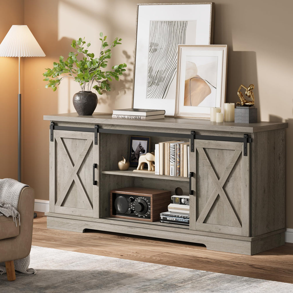 Farmhouse TV Stand and Entertainment Center for TV Up to 65 Inches