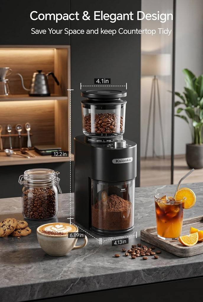 Conical Coffee Bean Grinder, 38 Precise Settings, Anti-Static | Conical Burr Coffee Grinder, Quiet Coffee Grinders