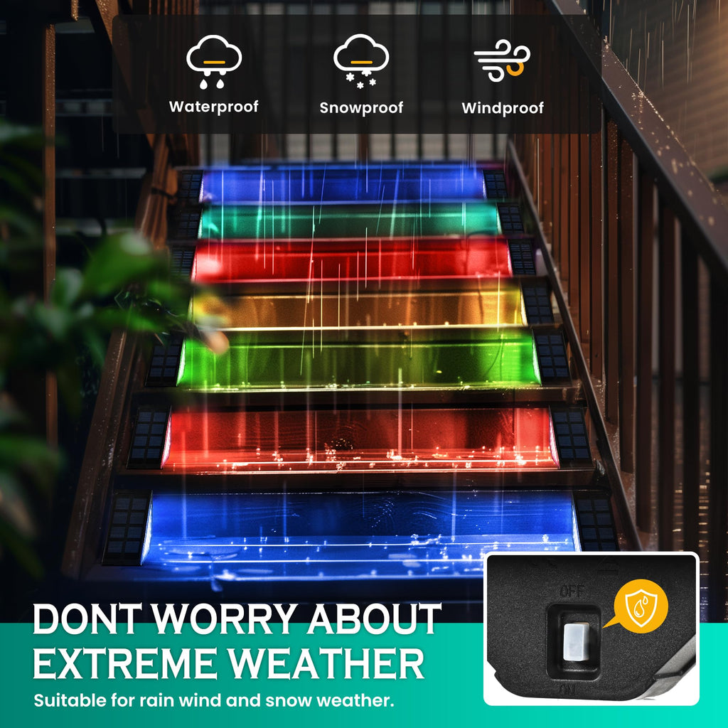 Solar Step Lights Waterproof, Stair Lights Outdoor Decor 12 Pack
