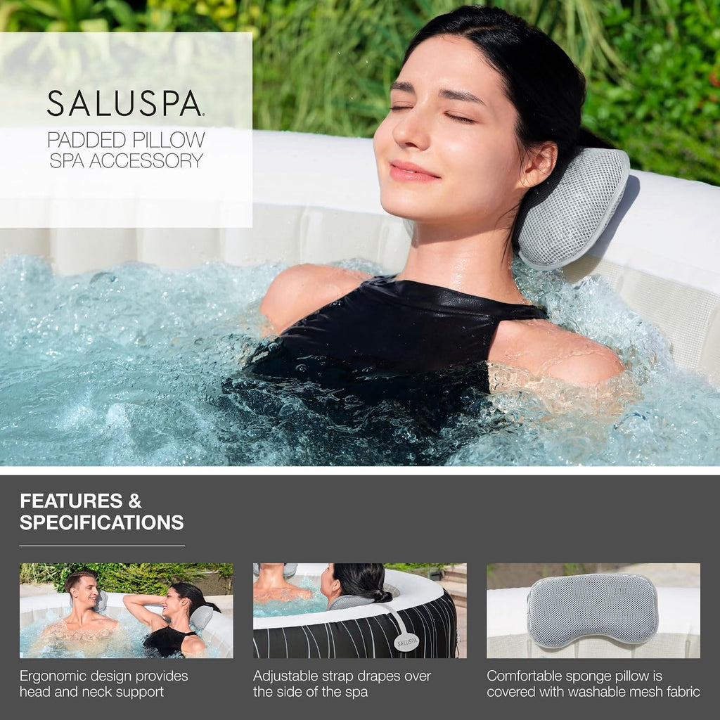 SaluSpa Sicily 180 Soothing AirJet Inflatable Hot Tub with 2 Spa Seats & Padded Headrest