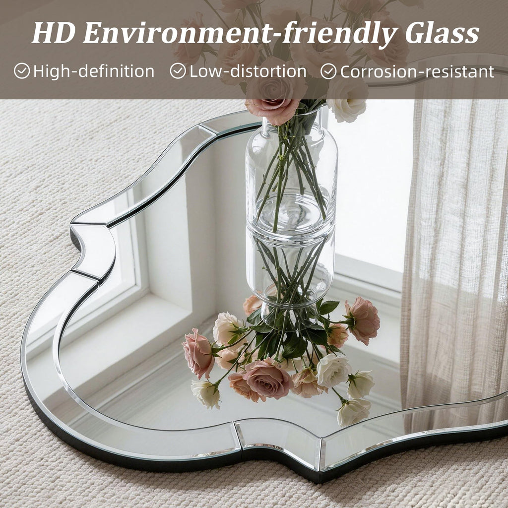 40"x28" Large Scalloped Beleved Decorative Mirror