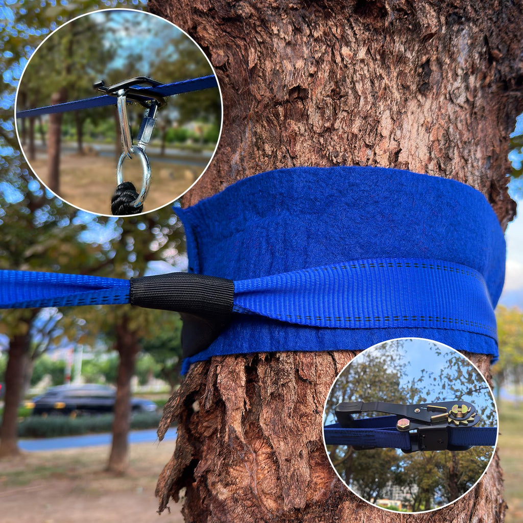 50FT Slackline Kit with 10 Accessories Ninja Warrior Obstacle Course
