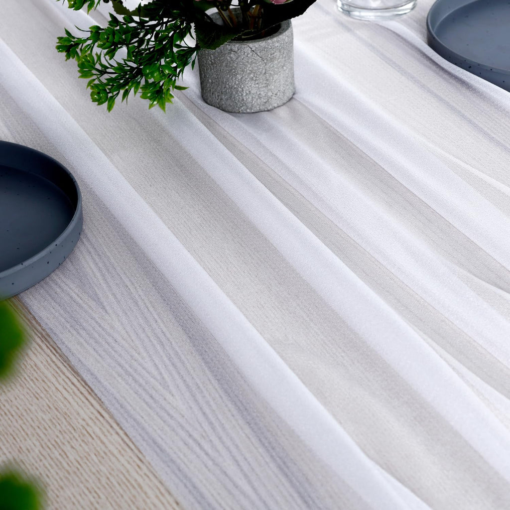 Pack of 10 Yard Chiffon Drapery Fabric, 60" Wide, Multiuse - White