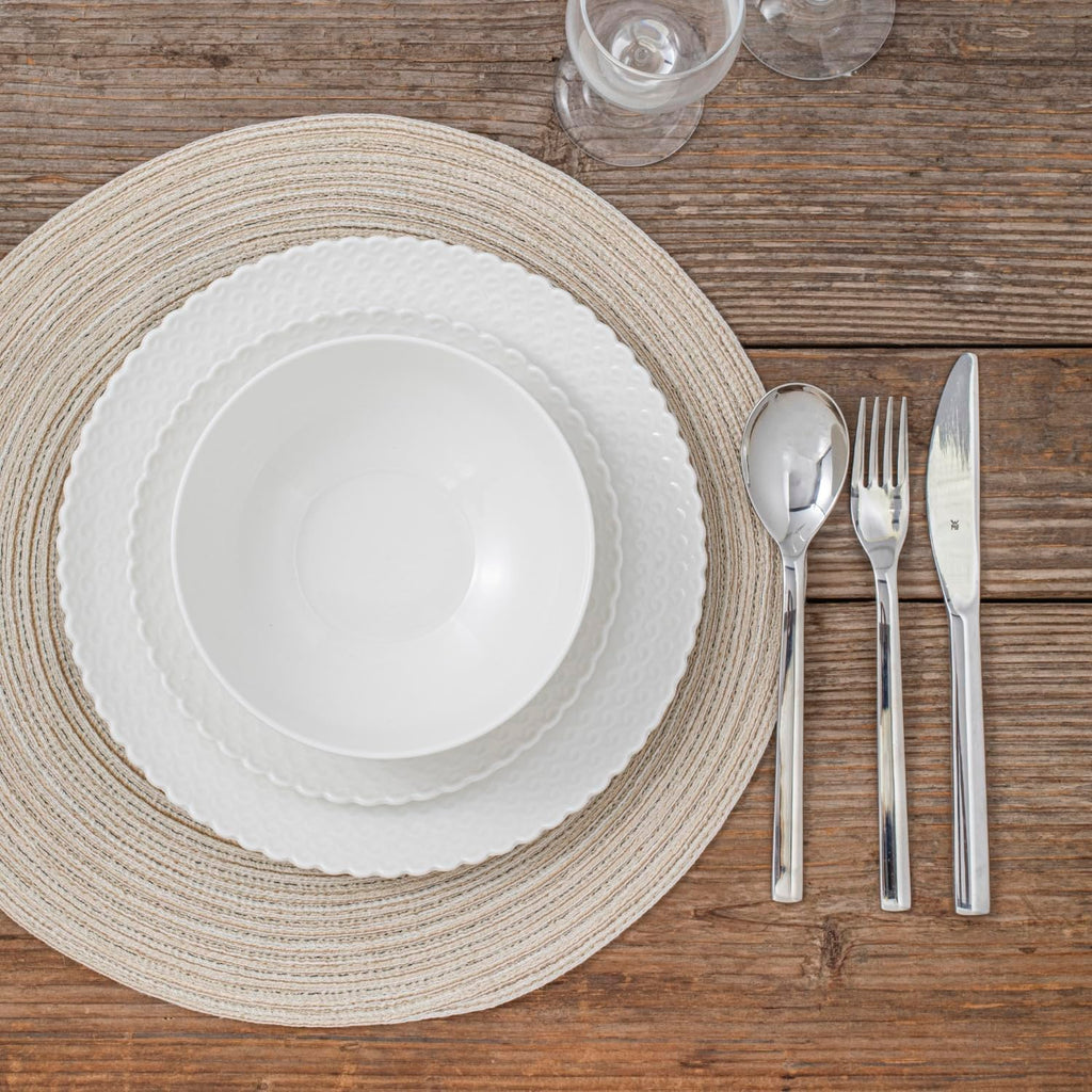 Dinnerware Set, 12 Piece Porcelain Dinnerware with Plates, Bowls and Dishes, Modern Dish Set for 4