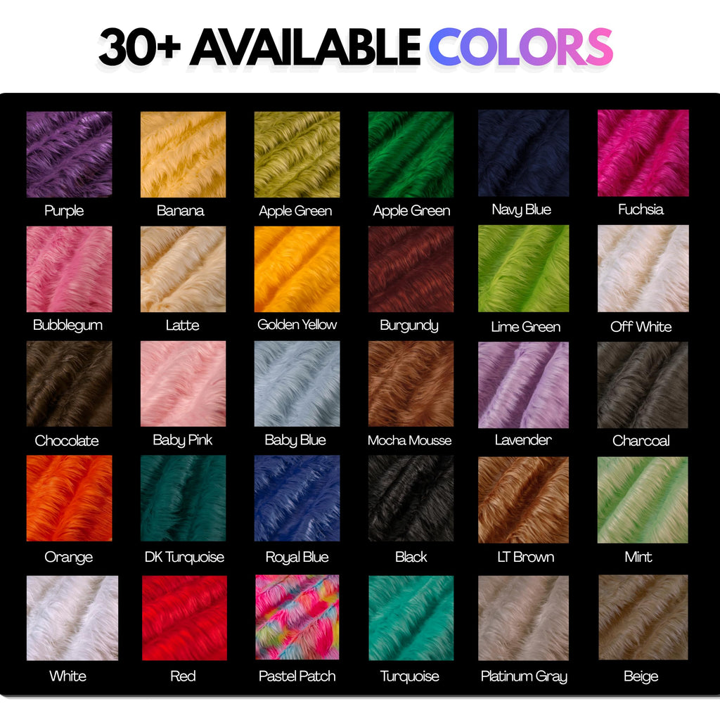 Faux Fur Fabric by The Yard - Artificial Craft Fur - 18" X 60" Inch Wide - Fur Fabric for Craft Supply, DIY Furry