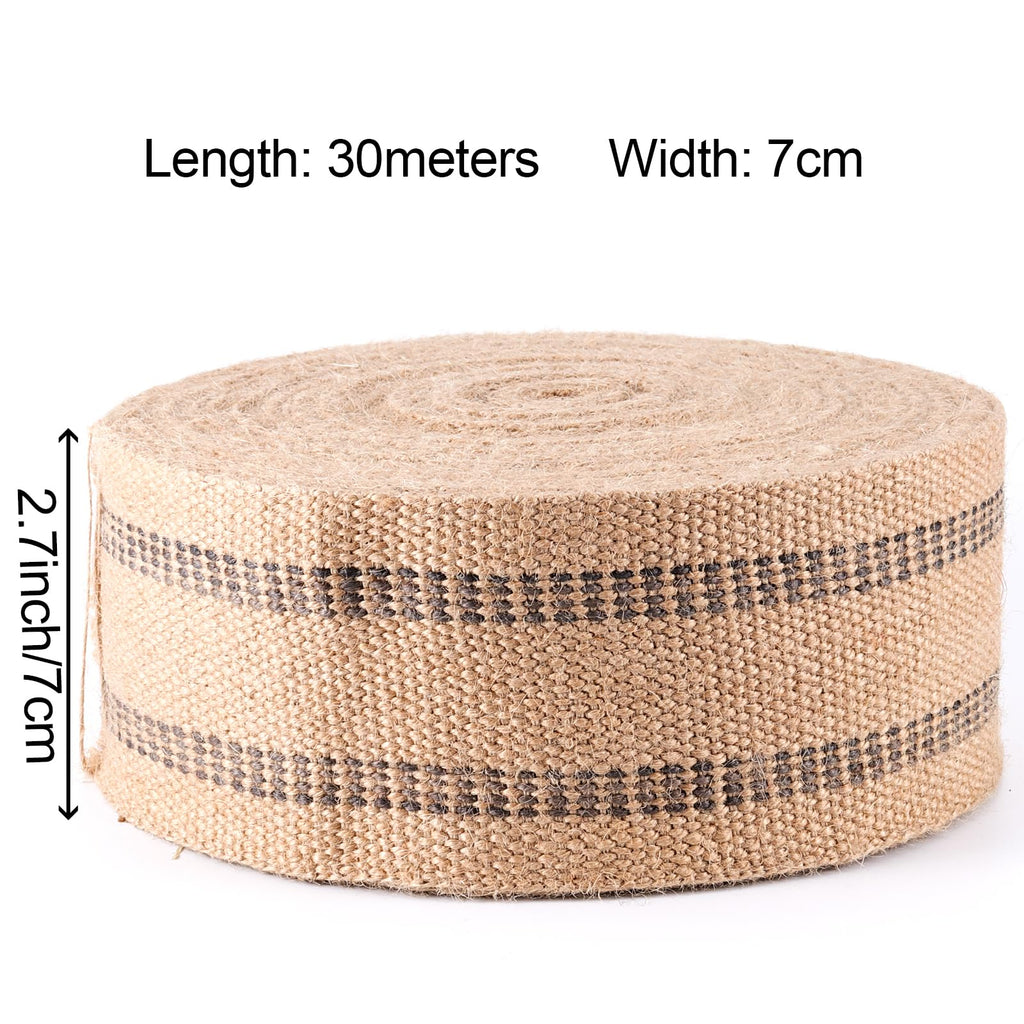 2.75 Inch x 33 Yard Upholstery Jute Webbing, 7cm x 30m Thickened