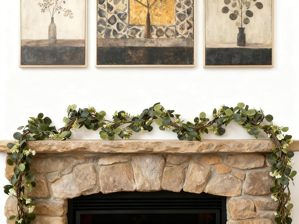 6.56 FT Faux Silver Dollar Eucalyptus Garland, Hanging Greenery Vines Artificial Leaves for Wedding Reception Table