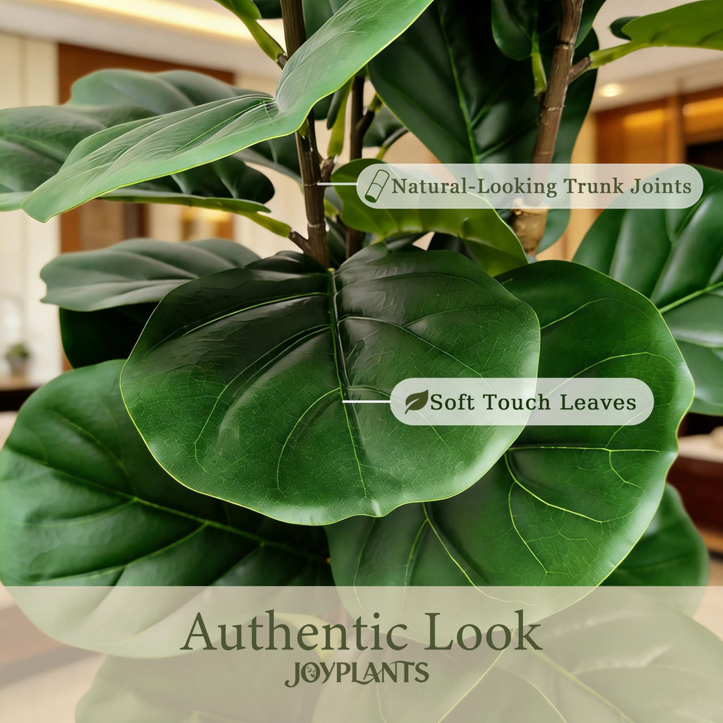 6FT Fiddle Leaf Fig Tree Fake Plant with Black Pot Decor
