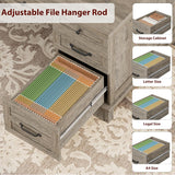 Farmhouse Executive Desk with File Drawers, 60 in Home Office Desk with Charging Station