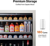 24 Inch Beverage Refrigerator - 180 Can Beverage Fridge with 34°-54°F