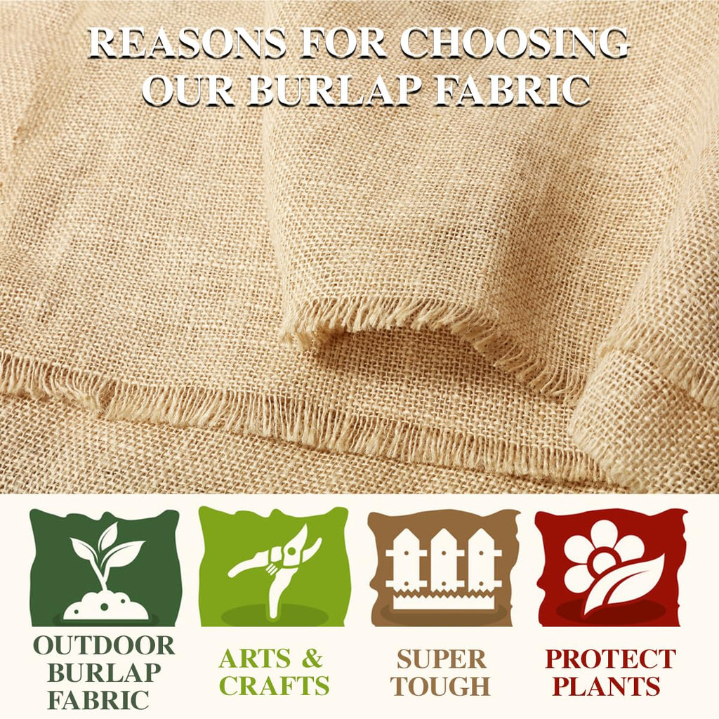 40" x 30 Feet Burlap Fabric Roll, Garden Fabric Natural Jute