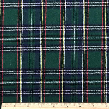 Hunter Green and Navy Blue Tartan Plaid Fabric 57" Wide x 1 Yard Cut