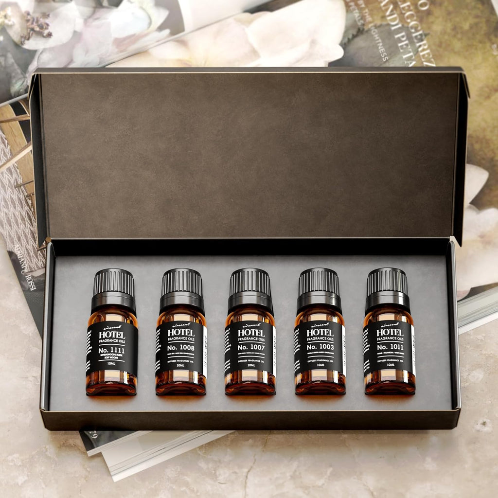 AirScent Hotel Diffuser Oil Gift Set - Most Popular 5-Star Hotel Scents | 5 Pack - 10 mL, 0.34 fl oz Fragrance Oil