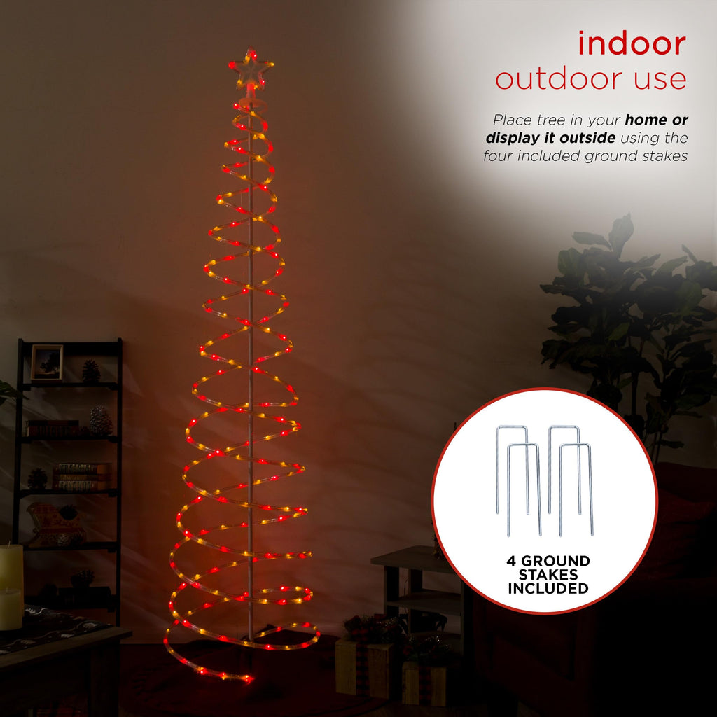 Large Spiral Christmas Tree with Multi-Functional Colored LED Lights, Christmas Decoration