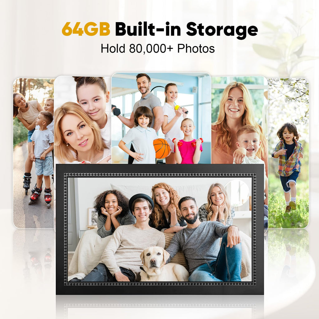 Digital Picture Frame 15.6 Inch Digital Photo Frame with 64GB Storage, 1920 * 1080 IPS FHD Touchscreen, WiFi Smart