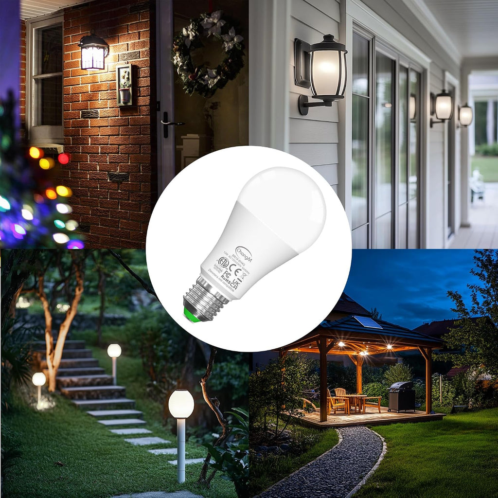 Dusk to Dawn Light Bulbs Outdoor Automatic On/Off Sensor LED Bulbs, Outdoor Lighting 13W(130 Watt Equivalent) LED