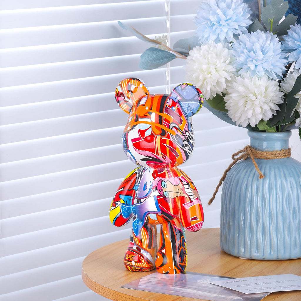 Bear Statue Resin Graffiti Animal Sculpture | Casa Home Living