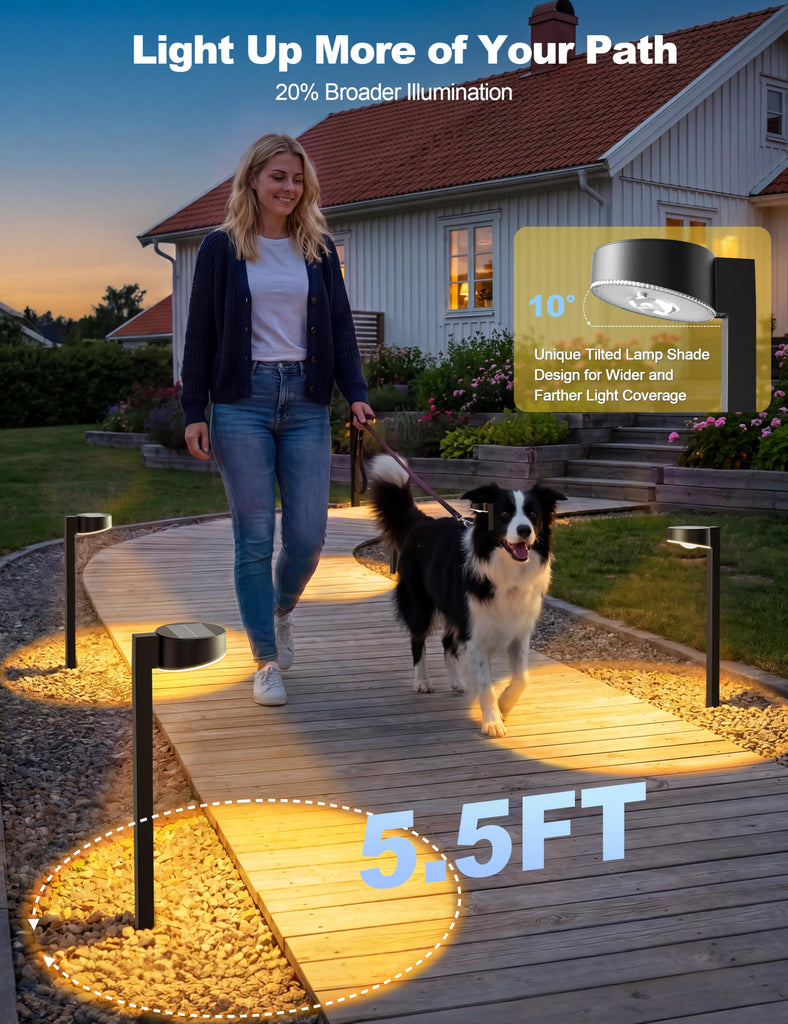 Solar Pathway Lights Outdoor, 12 Pack 3CCT(3000K/4500K/6000K) Bright Solar Walkway Lights, Auto On/Off, Landscape