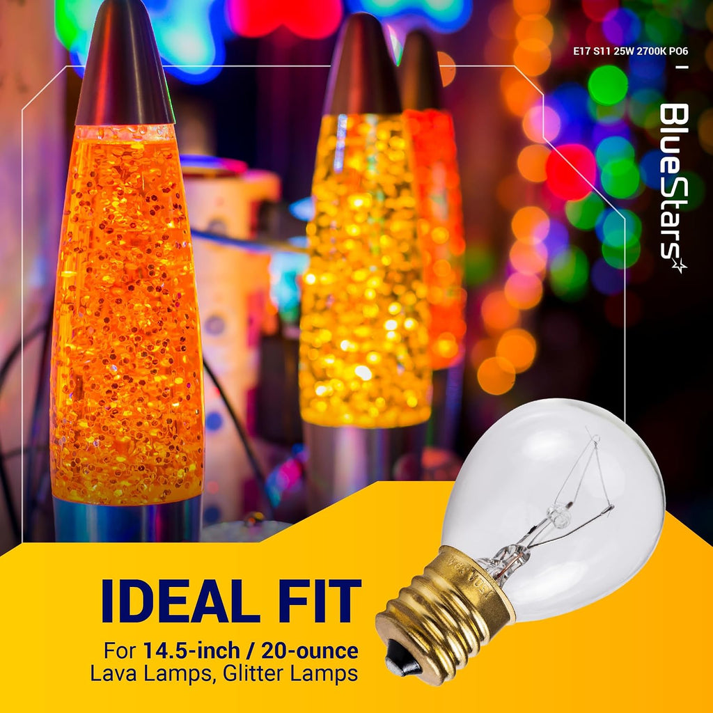 Lava Lamp Bulbs 25 Watt S11 E17 Intermediate Base