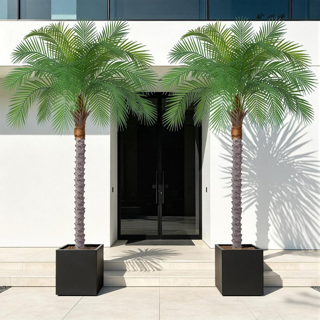 6ft Artificial Phoenix Palm Tree, Faux Coconut Silk Tropical Fake Palm Plant Outdoor Home Office Patio Bathroom Pool - Set of 2