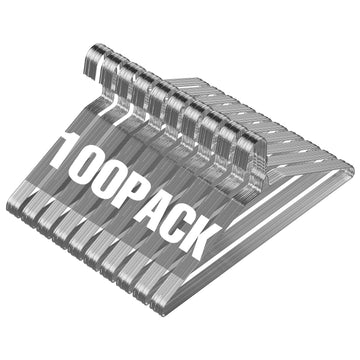 Wire Metal Clothes Hangers Bulk 100 Pack, Ultra Thin, Silver