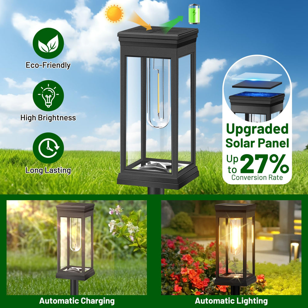 Solar Pathway Lights Outdoor, Landscape Lights Warm White