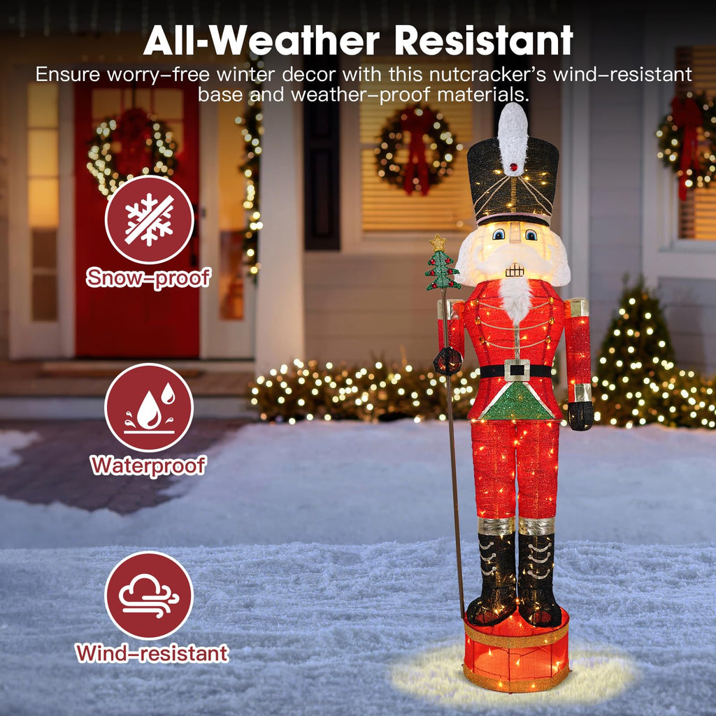 7.5ft Giant Lighted Nutcracker Christmas Decoration Outdoor with 170 LED
