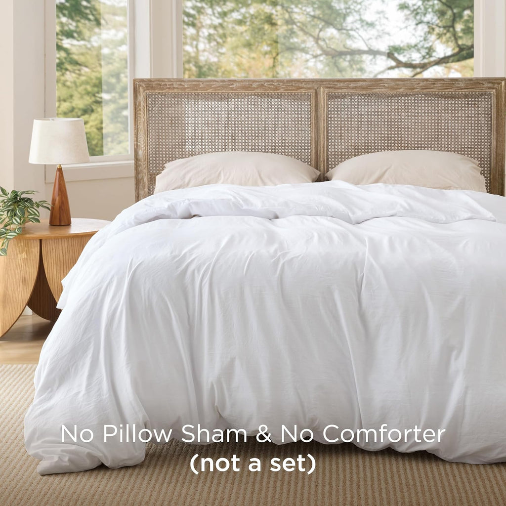 Duvet Cover Queen Only - Prewashed Cotton-Like Polyester Extra Soft All Season Bedding, Includes 1 Duvet Cover 90x90