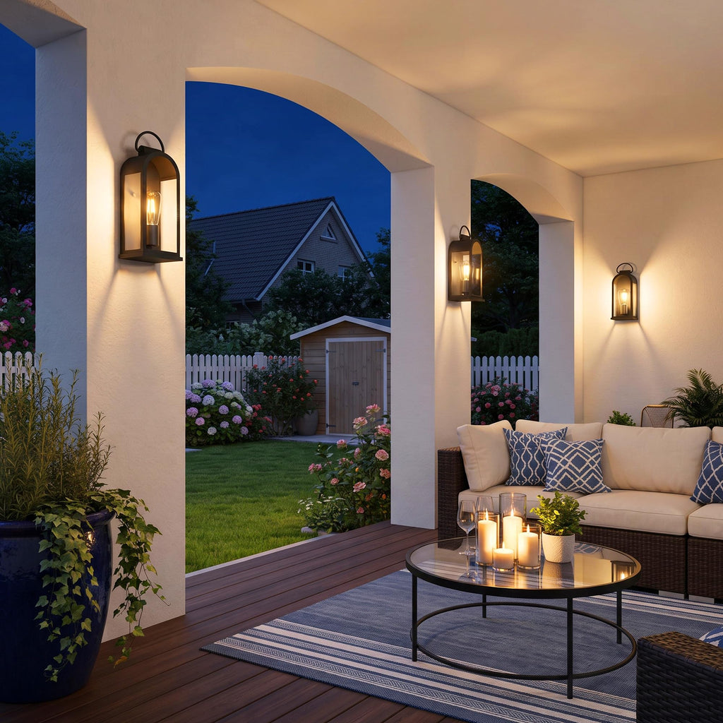 Outdoor Wall Lights Rustic Porch Light Black Exterior Lighting Fixtures