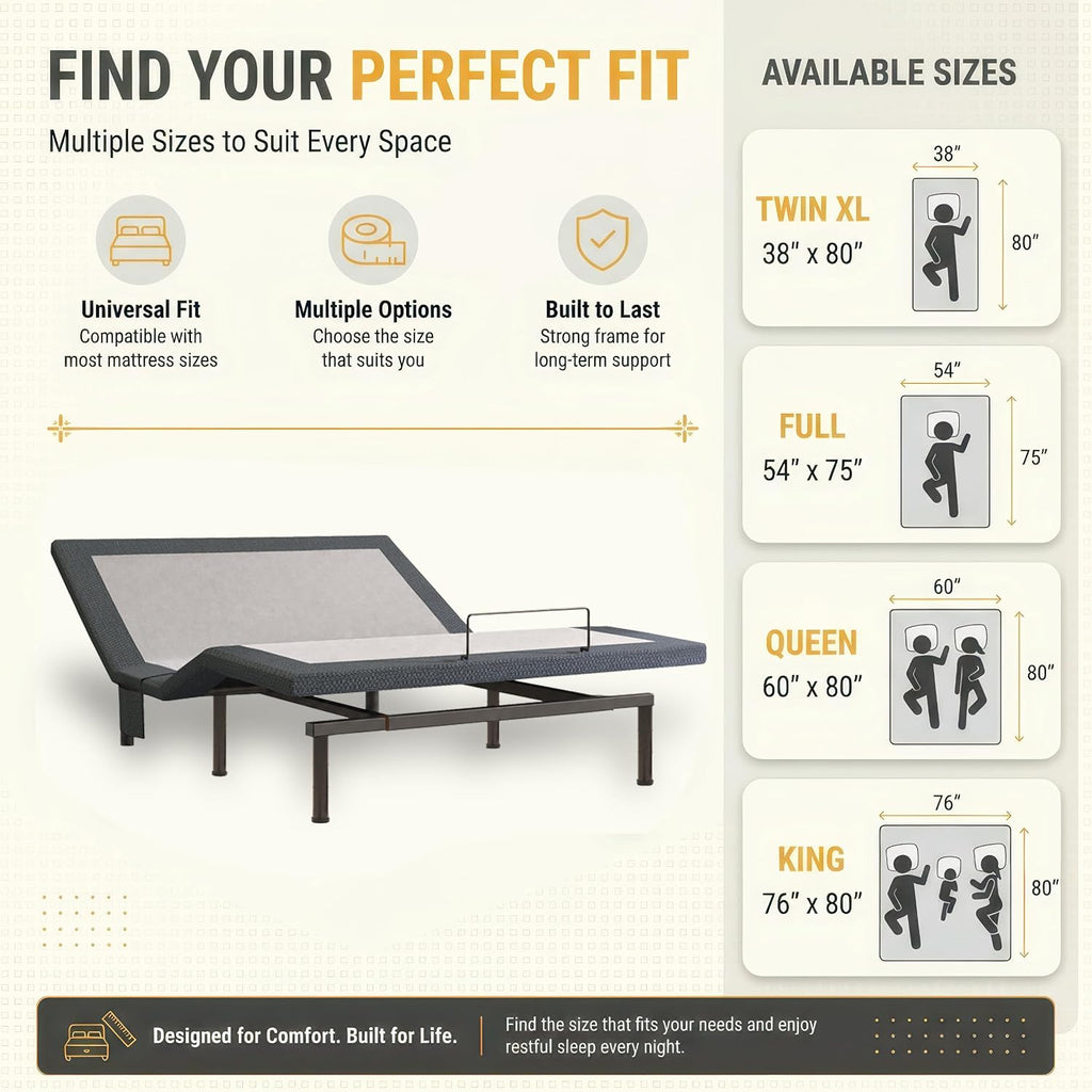 Adjustable Bed Frame, King Adjustable Bed Base