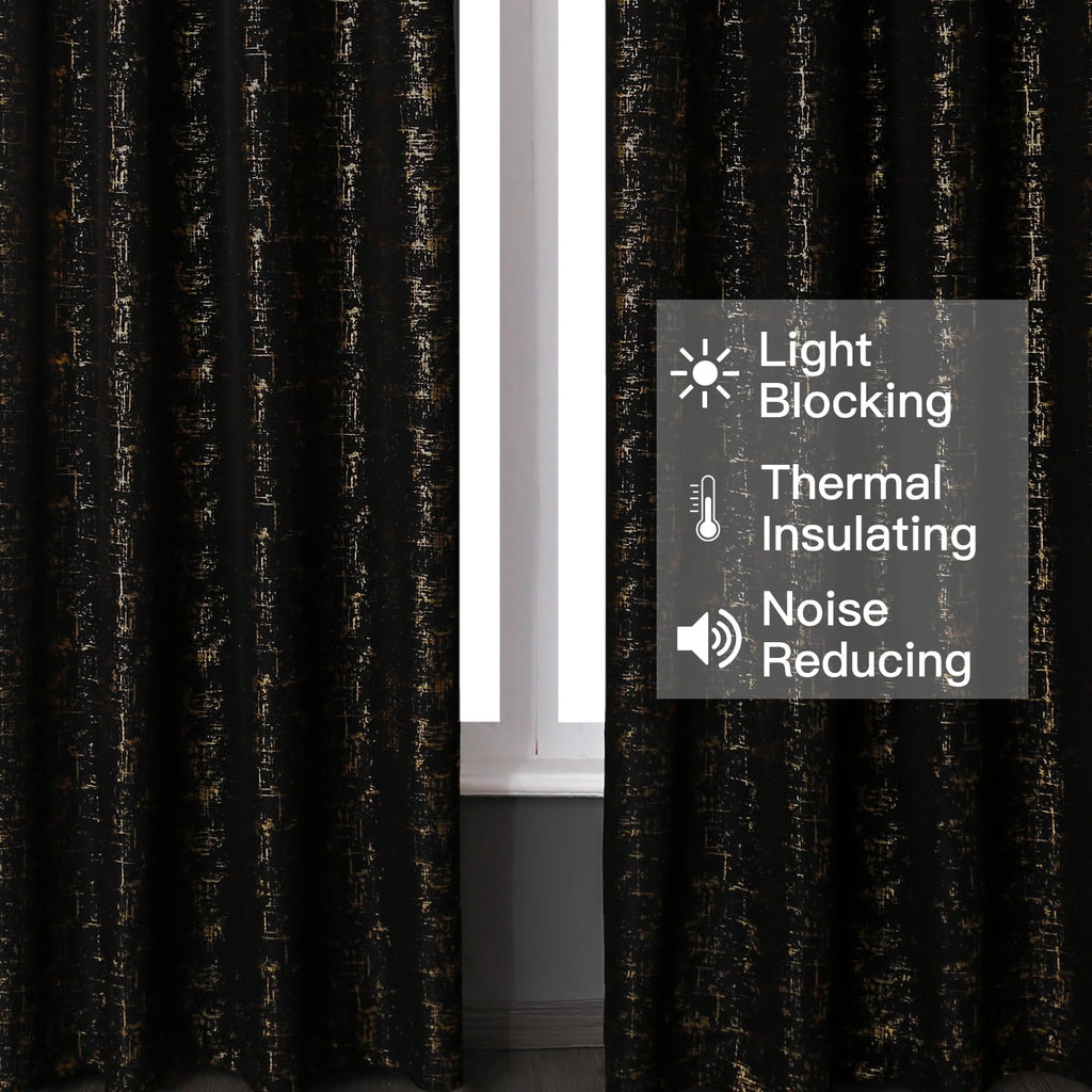 Gold Foil Print Linen Textured Curtains Geometric Dots Pattern Design Curtains Living Room Thermal Insulated Window