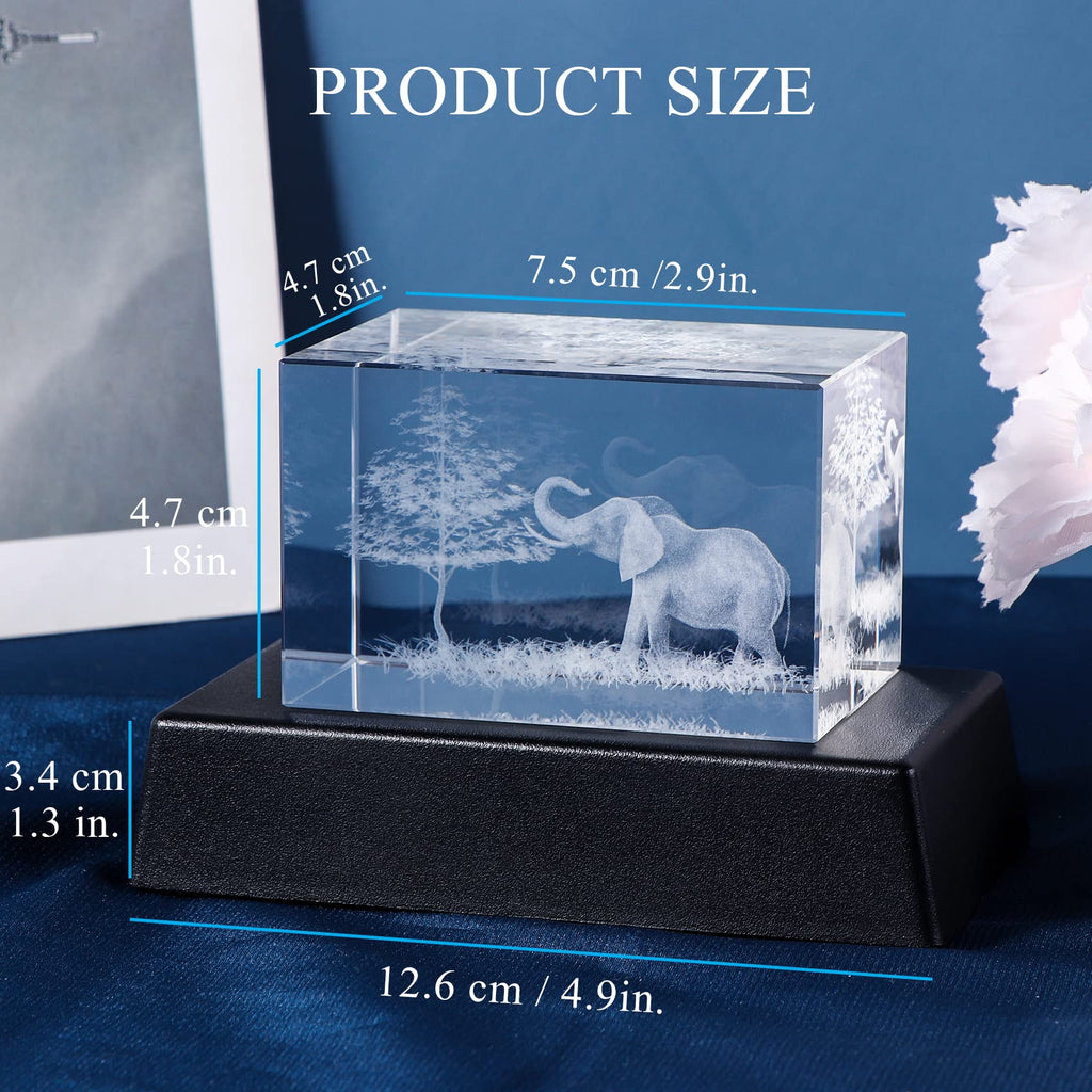 3D Crystal Elephant Decor Stuff Figurines Statue Gift for Elephant Lovers, Mother Day Birthday Gifts for Mom Mother