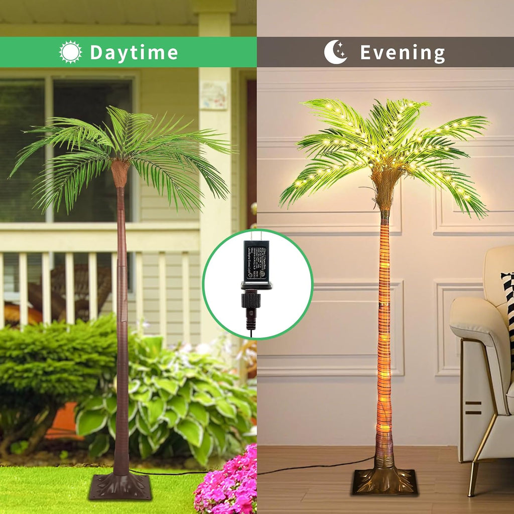 Artificial Palm Trees for Outdoors Pool Decorations, Artificial Trees Decor Indoor, Lighted Trees for Tiki Bar